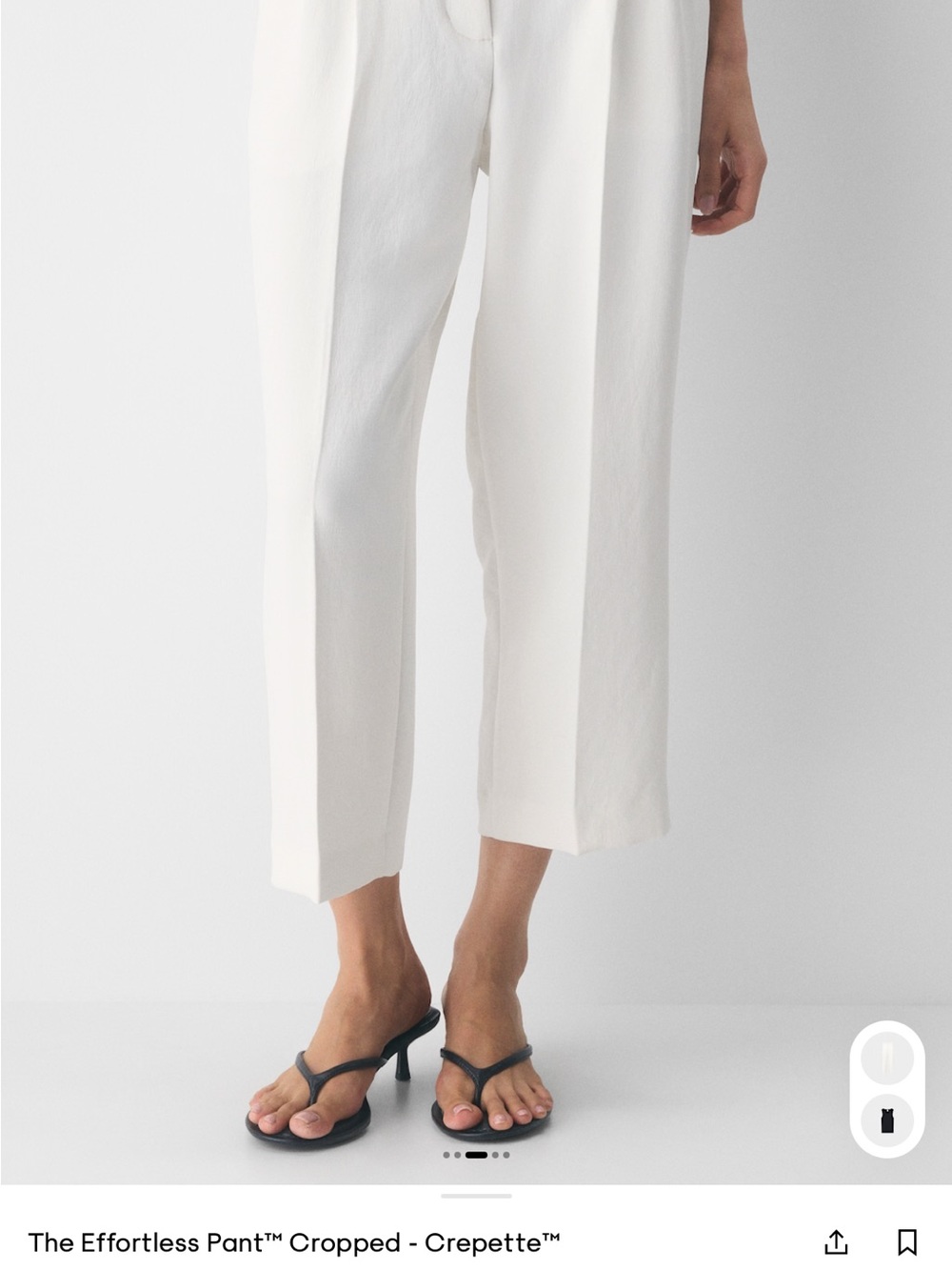 Aritzia Crepecrop Cropped Straight-Leg Pants in White